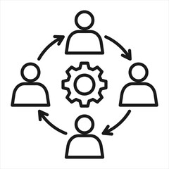 Employee Engagement Outline Icon Vector Illustration