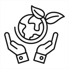 Sustainable Development Outline Icon Vector Illustration