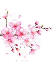 Fototapeta premium Delicate watercolor cherry blossoms