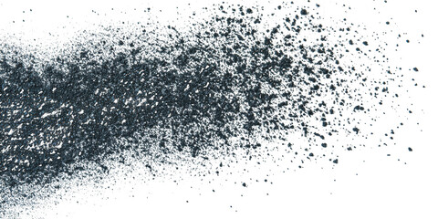 Obraz premium Dark Gray Spray Paint Splatter with Small Droplets abstract burst isolated on a transparent background