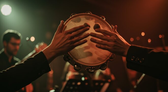 Musicians Playing Tambourine
