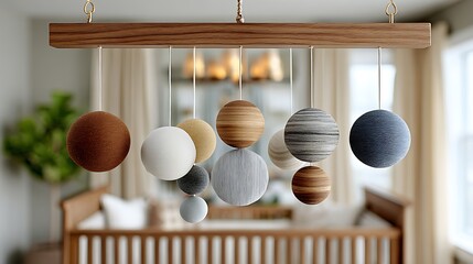 Modern Minimalist Hanging Mobile in Earthy Tones for Stylish Interiors