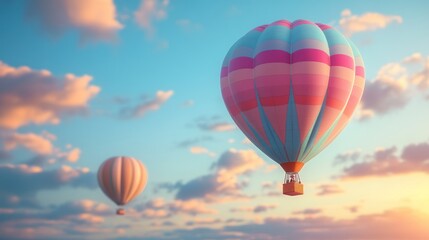 Obraz premium Colorful hot air balloons at sunset