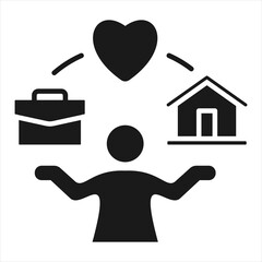 Work Life Balance Glyph Icon Vector Illustration