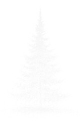 Holiday christmas background with tree branches, decorative doodles, green forest, festive design and greeting illustration.