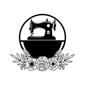 Sewing Machine, Flowers Frame