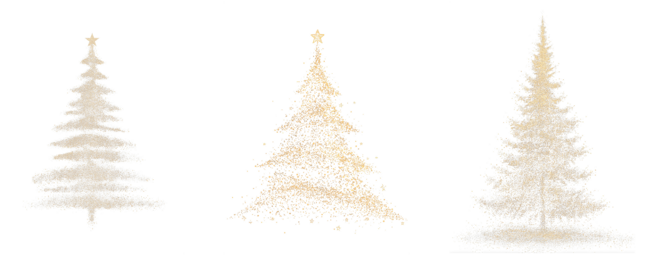 Christmas tree background with black tree branch, decorative design, festive doodle elements and green forest greeting illustration.