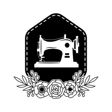 Sewing Machine, Flowers Frame