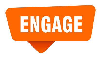 engage sticker. engage orange sign isolated on transpatent background