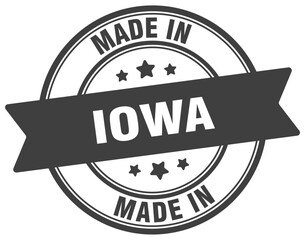 Made in Iowa round sign. Made in Iowa stamp.
