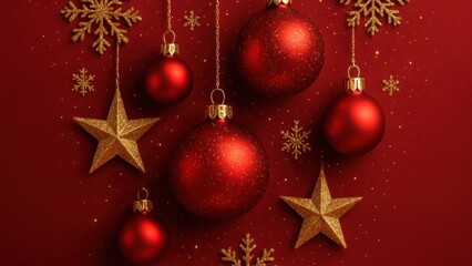 Festive red and gold decorations