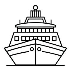 Obraz premium ship ,illustration outline isolated on white background