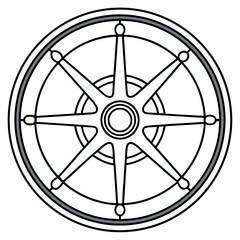 Naklejka premium wheel ,illustration outline isolated on white background