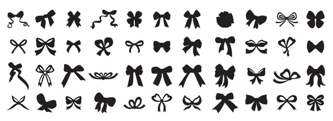 black ribbons set vector illustration