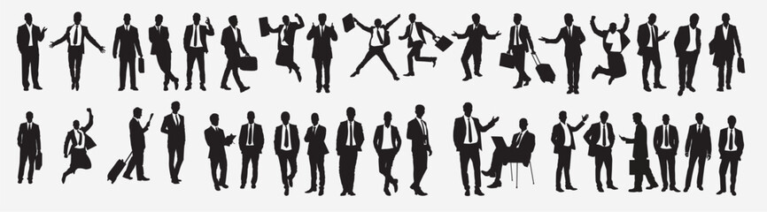 business silhouette set vector illustration