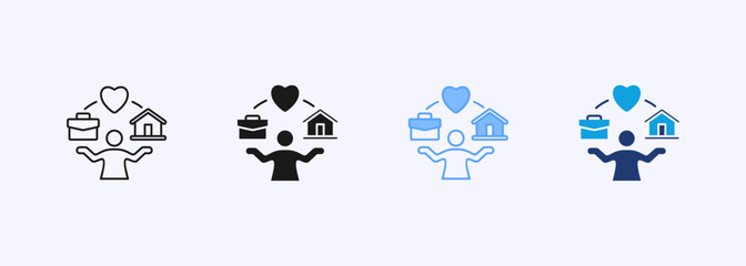 Work Life Balance Icon Collection Set Multiple Style