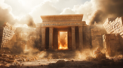 Ancient Jewish temple was destroyed; mourning day was Tish B'Av, the ninth day of Av