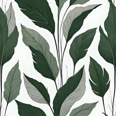 Fototapeta premium seamless pattern with leaves