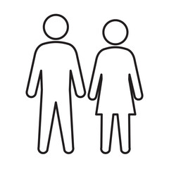 man and female simple icon, vector illustration