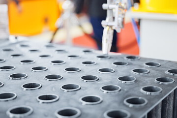Fototapeta premium Automatic welding process for efficient replacement of heat exchange pipes in industrial settings
