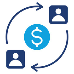 Gig Economy Flat Blue Icon