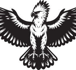 Harpy Eagle Vector in black and White