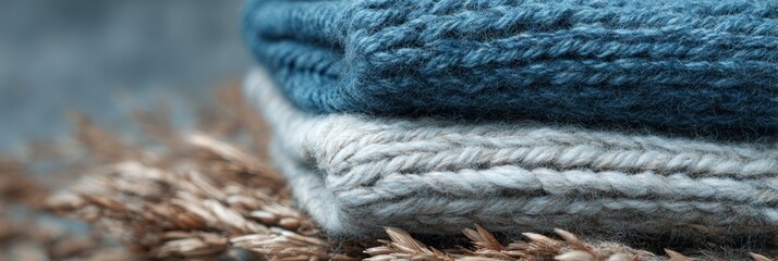 Cozy woolen blankets nestle atop autumnal wheat, whispering warmth in Hygge spirit and Festivus celebrations