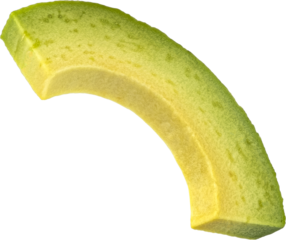 Falling avocado slice isolated 