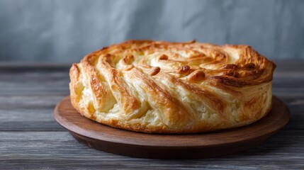 Golden, flaky spiral pie whispers of Balkan traditions and savory delights, perfect for Orthodox Easter or cozy harvest gatherings