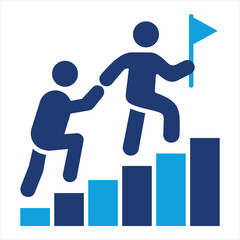Leadership Flat Blue Icon Vector Illustration