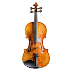 Fototapeta premium Elegant Wooden Violin with Rich Amber Finish and Exquisite Craftsmanship Displayed on a White Background transparent background