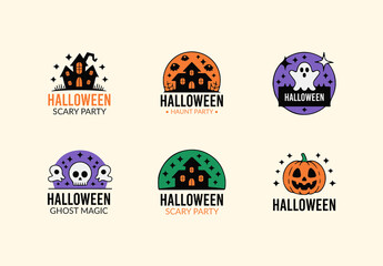 Halloween Badge Design Layout