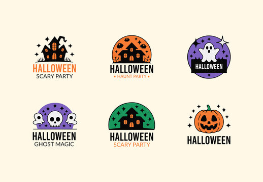 Halloween Badge Design Layout