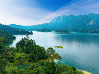 Obraz premium Aerial view of khao sok national park, thailand
