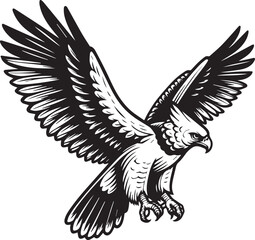 Harpy Eagle Vector in black and White