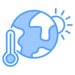 Climate Change Blue Icon