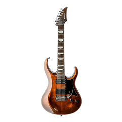 Obraz premium Elegant electric guitar with captivating wood grain and stylish design, perfect for musicians and music enthusiasts alike transparent background