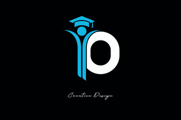 O Creative Education monogram Logo Design Academic Graduation Symbol with Student Icon for Learning, Training & Professional Branding