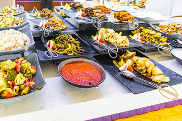 Assorted Grilled Vegetables and Sauce at Buffet
