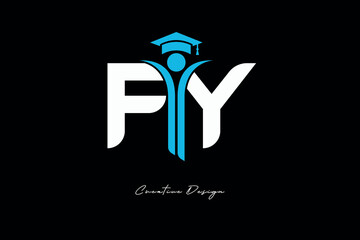 FY Creative Education monogram Logo Design Academic Graduation Symbol with Student Icon for Learning, Training & Professional Branding