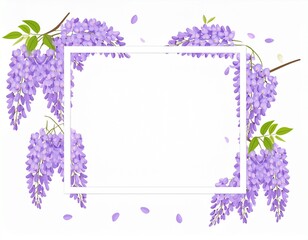 藤の花のフレームイラスト