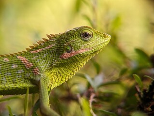 green lizard on a tree