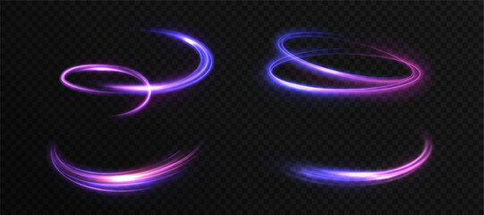 Bright purple-pink swirls and whirls with a glowing effect on a dark background. Suitable for futuristic designs, game interfaces, magical and fantasy compositions.