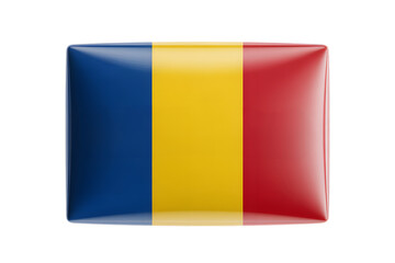 Fototapeta premium Romania's vibrant flag emblem represents national pride and identity for global unity and cultural heritage