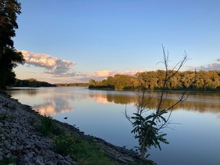 tranquil sunset over the river