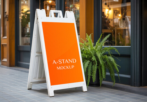 Outdoor Stand Mockup for Storefront Advertising