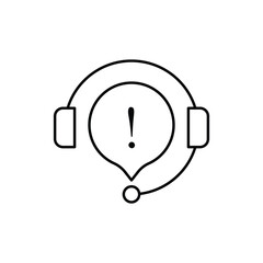linear information support icon isolated on white background. concept of consultant for ecommerce or elearning. flat contour style trend modern 24/7 hotline or crm logotype graphic art design