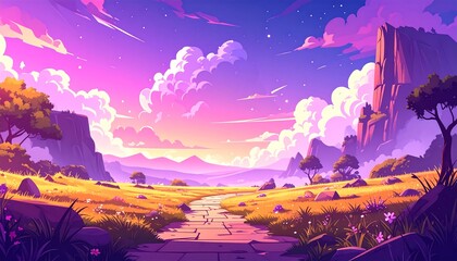 Fototapeta premium Colorful landscape path