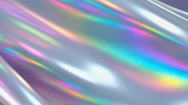 Abstract 3D animation, slow motion rotating glossy liquid metal texture
