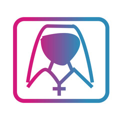 vector illustration of a nun